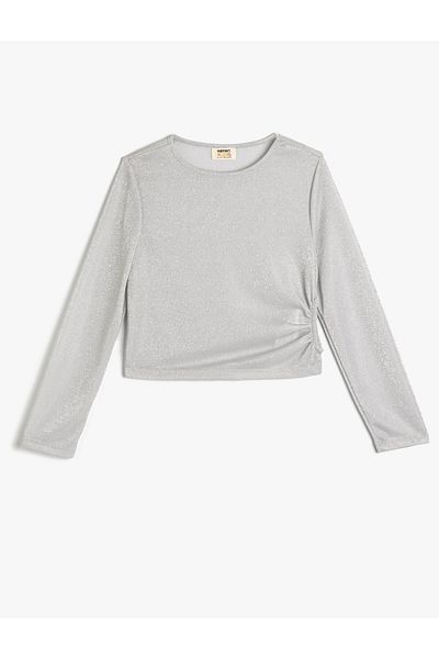 Koton Tricou cu mânecă lungă din țesătură strălucitoare - Adunare detaliată