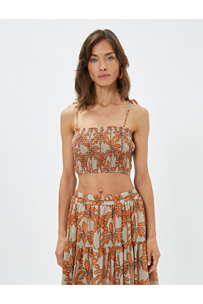 Koton Melis Ağazat X Koton - Askılı Gipeli Crop Top