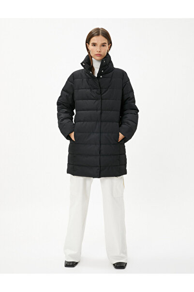 Koton Jachetă puf Guler în picioare Închidere cu capsă Relax Fit