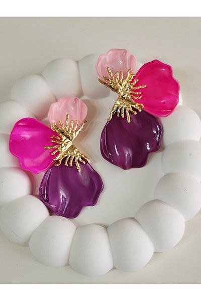 Ebijuteri 3 Color Leaf Earrings