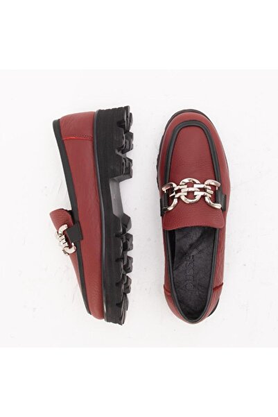 Gusse Adela Women's Khaki Leather Loafer Shoes 141209