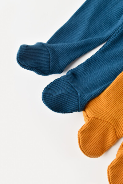 BabyCosy Set 2 pantaloni cu botosei bebe unisex - Bleumarin/Sofran, BabyCosy, 3-6 luni