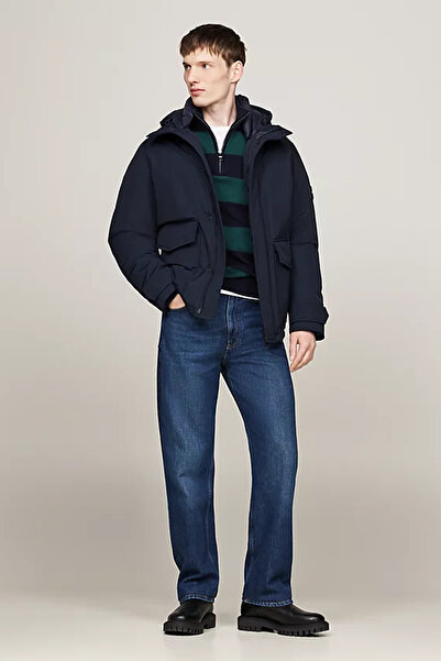 Tommy Hilfiger Erkek ROCKIE Kapüşonlu Yan Cepli Mont - Lacivert