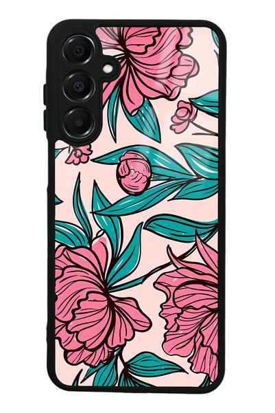 Spoyi Glossy Phone Case for Samsung A16 Fuchsia Floral Design