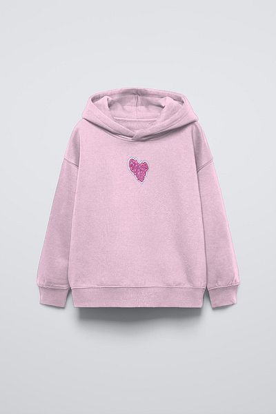 The Champ Clothing Hanorac supradimensionat pentru copii cu glugă roz, cu imprimeu No Fear