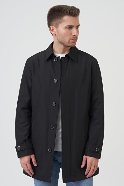 White Stone Phoenix 58143 Slim Fit Kaban Pardesu Siyah