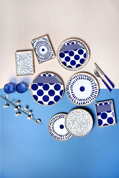 Porland Spotty Mixed Catering and Breakfast Set 18 Pieces 04por034885