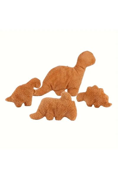 Choice Dinosaur Chicken 4-piece Dinosaur & Chicken Nugget Plush Set - Soft Stegosaurus & Minihugs For Child