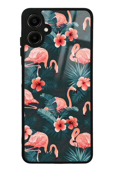Spoyi Samsung A06 Flamingo Leaf Design Glossy Phone Case