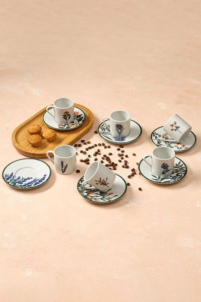 Porland Flower Garden 6-Person 12-Piece Coffee Cup Set 04Ppo 000333