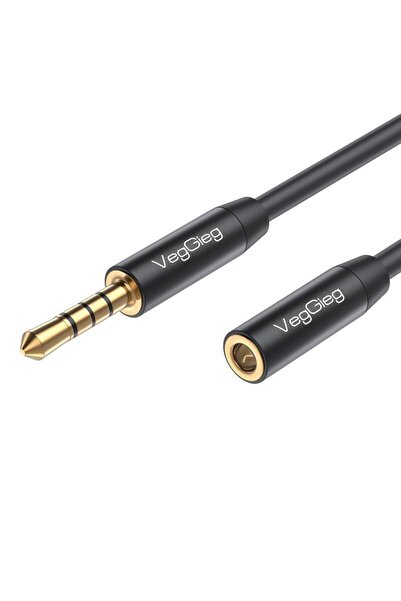 3.5mm Trss Aux Kulaklık Mikrofon Ses Uzatma Kablosu 2 Metre