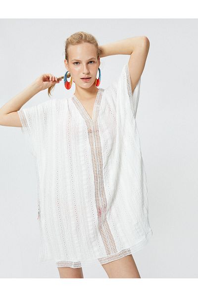 Koton X Şahika Ercümen - Oversize Stripe Detailed Beach Dress
