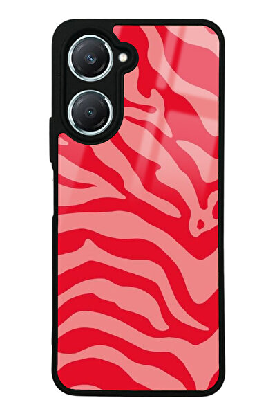 Spoyi Vivo Y18 Red Zebra Tasarımlı Glossy Telefon Kılıfı