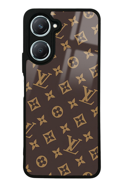 Spoyi غلاف هاتف Vivo Y18 بني LV بتصميم لامع