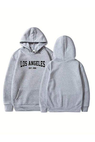 Karatopak Hanorac oversize unisex cu glugă cu imprimeu Los Angeles
