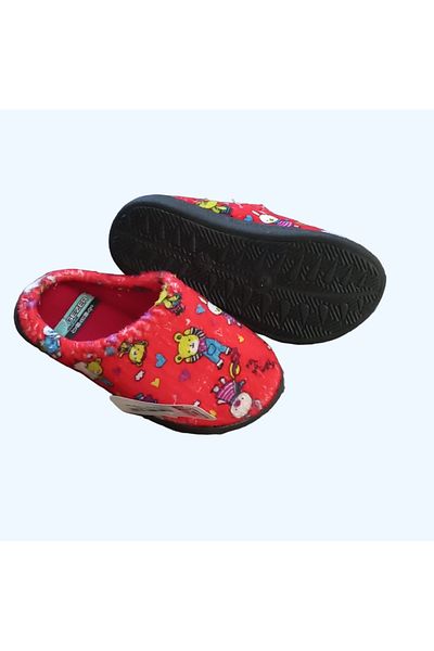 GEZER Red Gezer 11928 Unisex Children's Slippers with Teddy Bear Figure