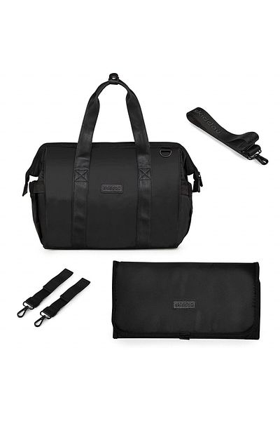 OEM Geanta multifunctionala pentru parinti Skiddou Inger, Onyz Leather, Negru