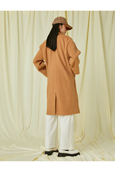 Koton Çift Düğmeli Kaşe Kaban