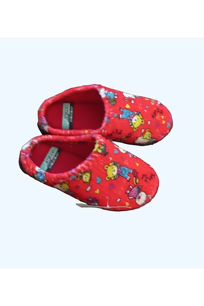 GEZER Red Gezer 11928 Unisex Children's Slippers with Teddy Bear Figure