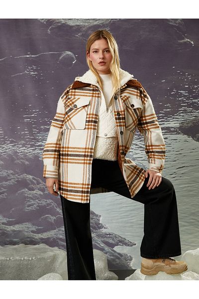 Koton X Şahika Ercümen - Oversize Shirt Jacket with Button Pockets
