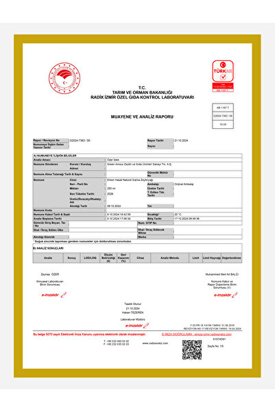 Green Amour Erken Hasat 6'lı Paket %100 Natürel Sızma Zeytinyağı Soğuk Sıkım 250 ml