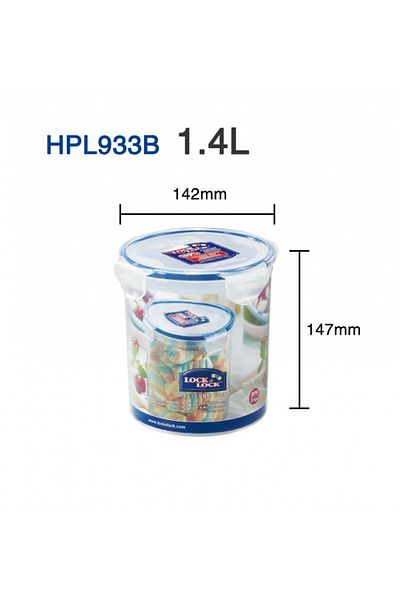 Lock & Lock Durable Plastic Food Container, 1.4 L Capacity | 3 PC