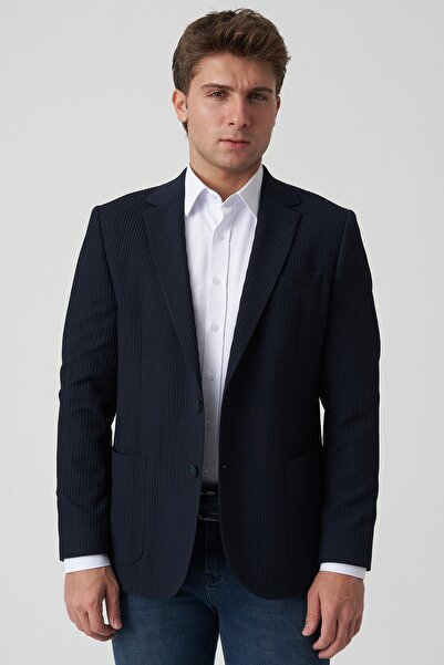 White Stone Almada C4017 Slim Fit 6 Drop Ceket Laci