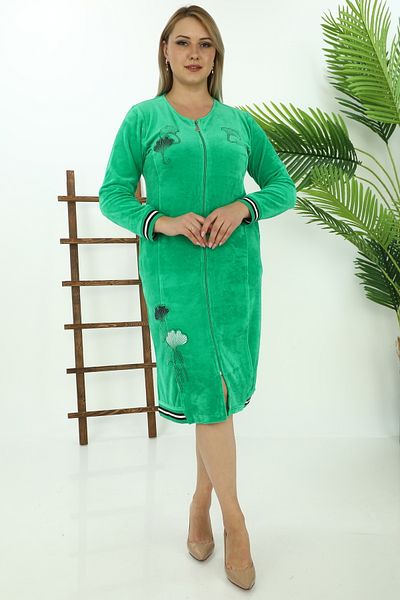 STELLETO Embroidered Plus Size Winter Velvet Tunic