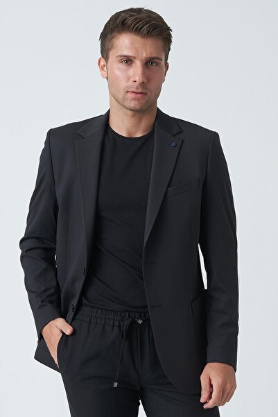 White Stone Belfast C4010 Slim Fit 6 Drop Ceket Siyah
