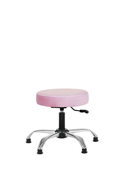 MARKAELZ Krom Ayakli 360 Derece Dönen Tabure Papuçlu