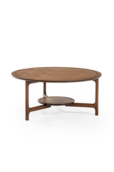 LAGOMA Addis Yuvarlak Orta Sehpa - Doğal Ceviz Kaplama