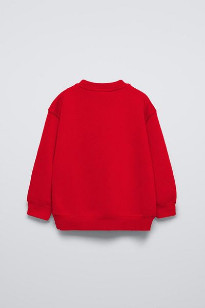 The Champ Clothing Детски суитшърт с овъглено деколте и щампа Paris Written Cherries в червен цвят