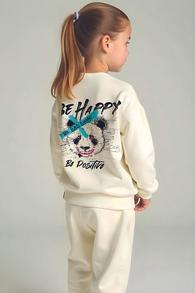 MYADA Be Happy Positive Printed Premium Kids Set - Bottom Top Set 22524