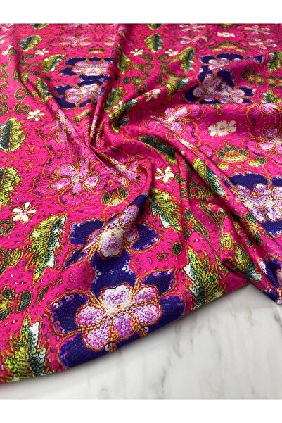 ipekkumaş الوردي نمط الأوزبكي ثوب قميص تيفيل نسيج الساتان