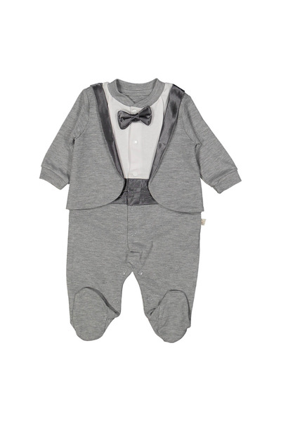 bebegen طفل رضيع رمادي ربطة القوس فيونكة سهرة مع سترة بذلة