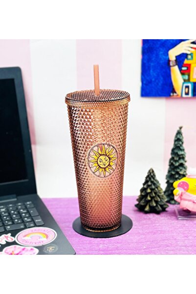 Gift Moda 750Ml Star Sky Crystal Patterned Glass with Straw