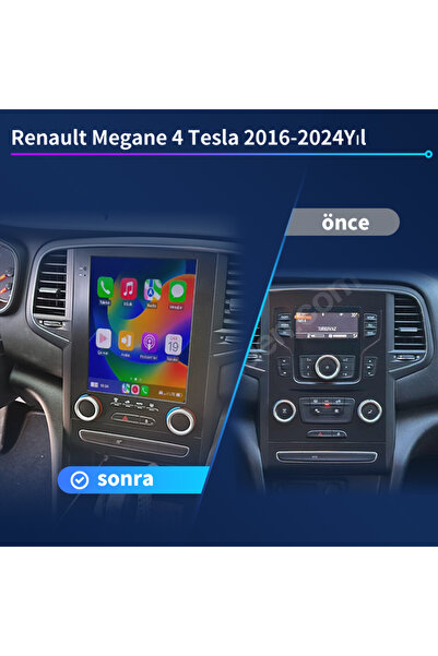 Genel Markalar Renault Megane 4 Tesla 2016-2024 Uyumlu  kablosuz carplay andr...
