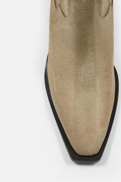 NILUFARR Μπότες με τακούνι από γνήσιο δέρμα Lova Camel Suede