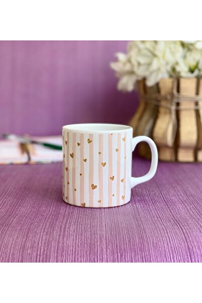 Gift Moda كوب بتصميم قلب ذهبي لامع