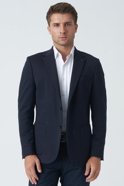 White Stone Birmingham C4011 Yünlü Likralı Slim Fit 6 Drop Örme Ceket Laci