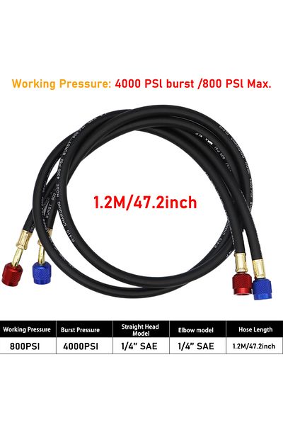Choice 2pcs 1.2m R410a High Pressure Resistant Liquid Filling Pipe, Automobile Air Conditioning Fluoride P