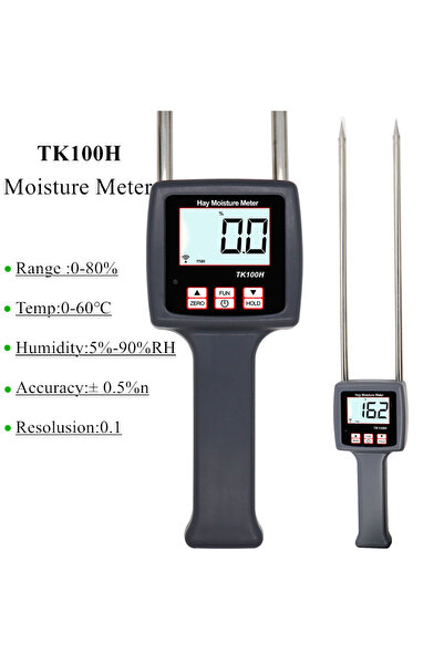 Choice جهاز قياس رطوبة القش TK100H المحمول باليد، جهاز اختبار محتوى الرطوبة ا...