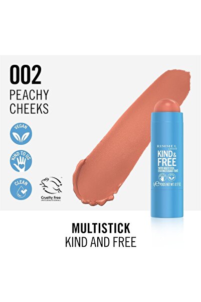 Rimmel London Kind & Free Multi-Stick - 002 - Peachy Cheeks, 5g