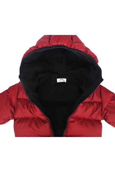 Genel Markalar Unisex Bordo Kapşonlu Şişme Mont