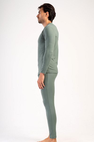 C&City Ανδρικό Σετ Εσωρούχων Crew Neck Thermal - Μακρυμάνικο Χακί 405153   / 409002