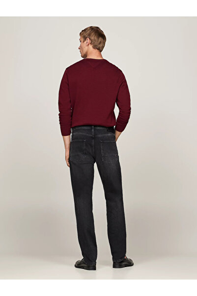 Tommy Hilfiger Erkek Normal Bel Slim Fit Dar Paça Siyah Jeans MW0MW36673-1B2