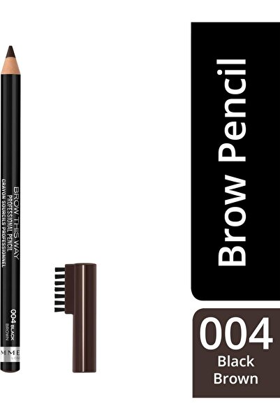 Rimmel Brow This Way Professional Eyebrow Pencil - 004 - Black Brown, 1.4g