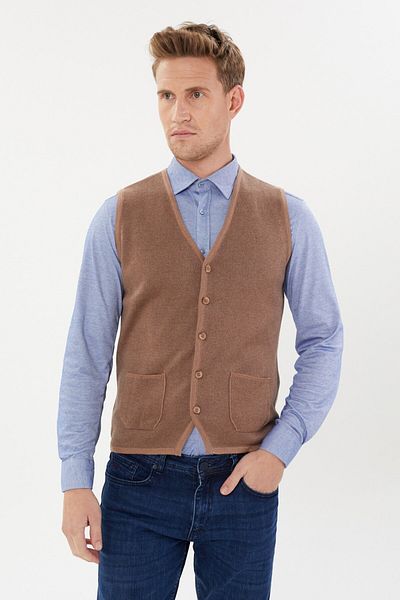 Tony Montana Tony Sports Double Color Knitwear Vest- T-1247