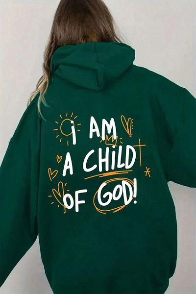 Moda Glo I Am A Child Of God Back Printed Oversize φούτερ