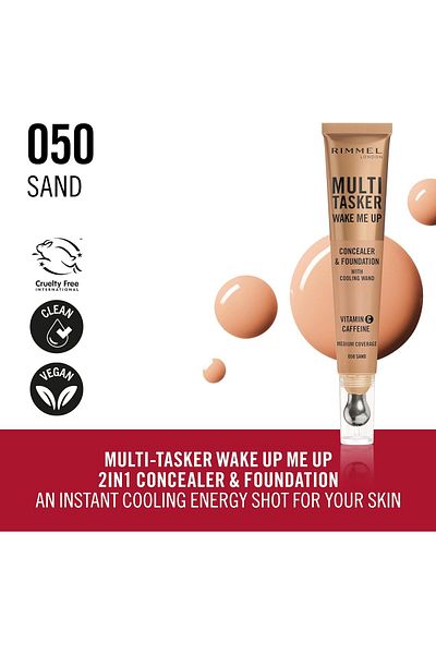 Rimmel Rimmel Multi-Tasker Wake Me Up Foundation Concealer 050 Sand 20ml